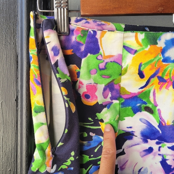 Ralph Lauren Pink and Yellow Knee-Length Pencil Skirt - Picture 2 of 6